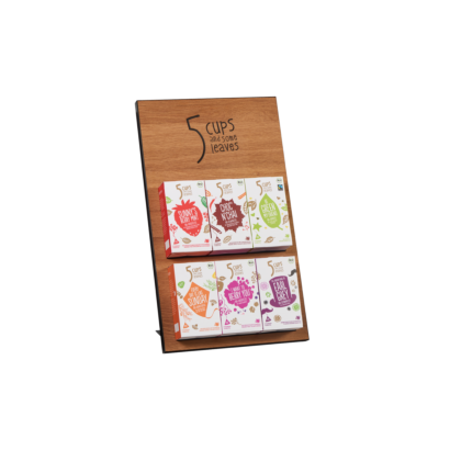 6er 5 Cups Pyramiden Presenter Eiche (ohne Inhalt)