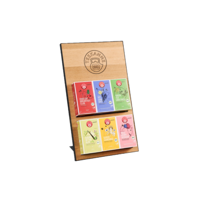 6er Teekanne Pyramiden Presenter Eiche (ohne Inhalt)